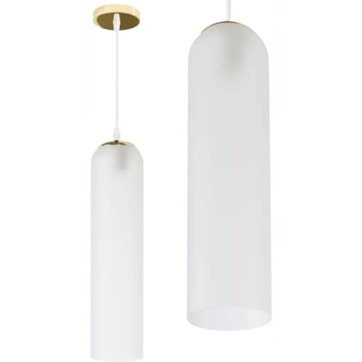 Lampa Sufitowa Wisząca Szklana Glamour White Gold