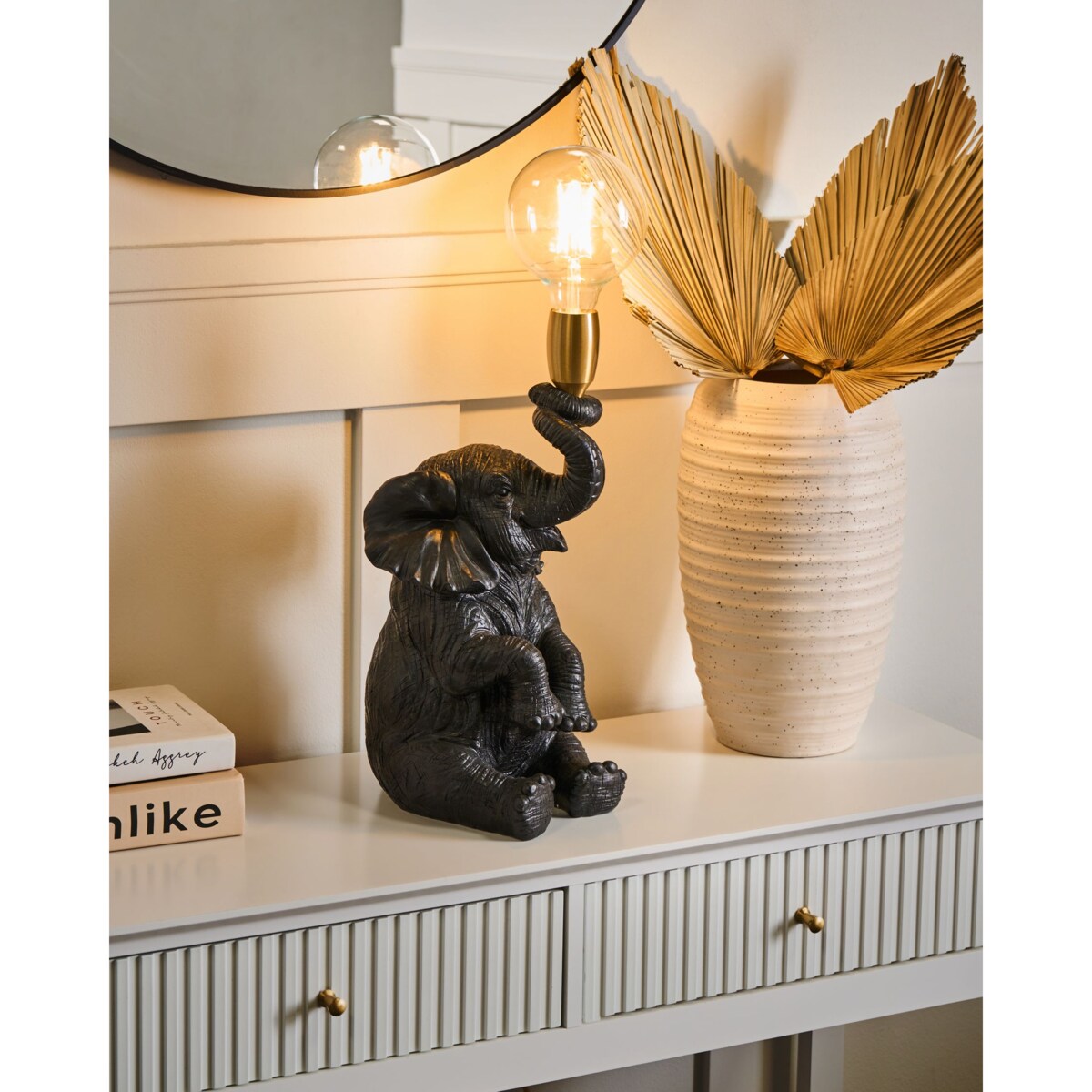 Lampa stołowa Słoń FORTUNA Czarny