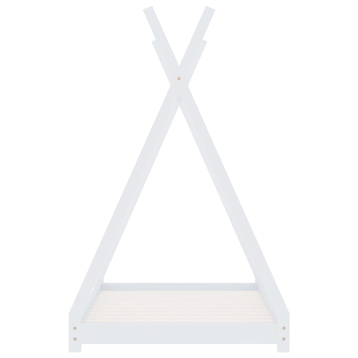 vidaXL Rama łóżka dziecięcego, biała, lite drewno sosnowe, 70 x 140 cm