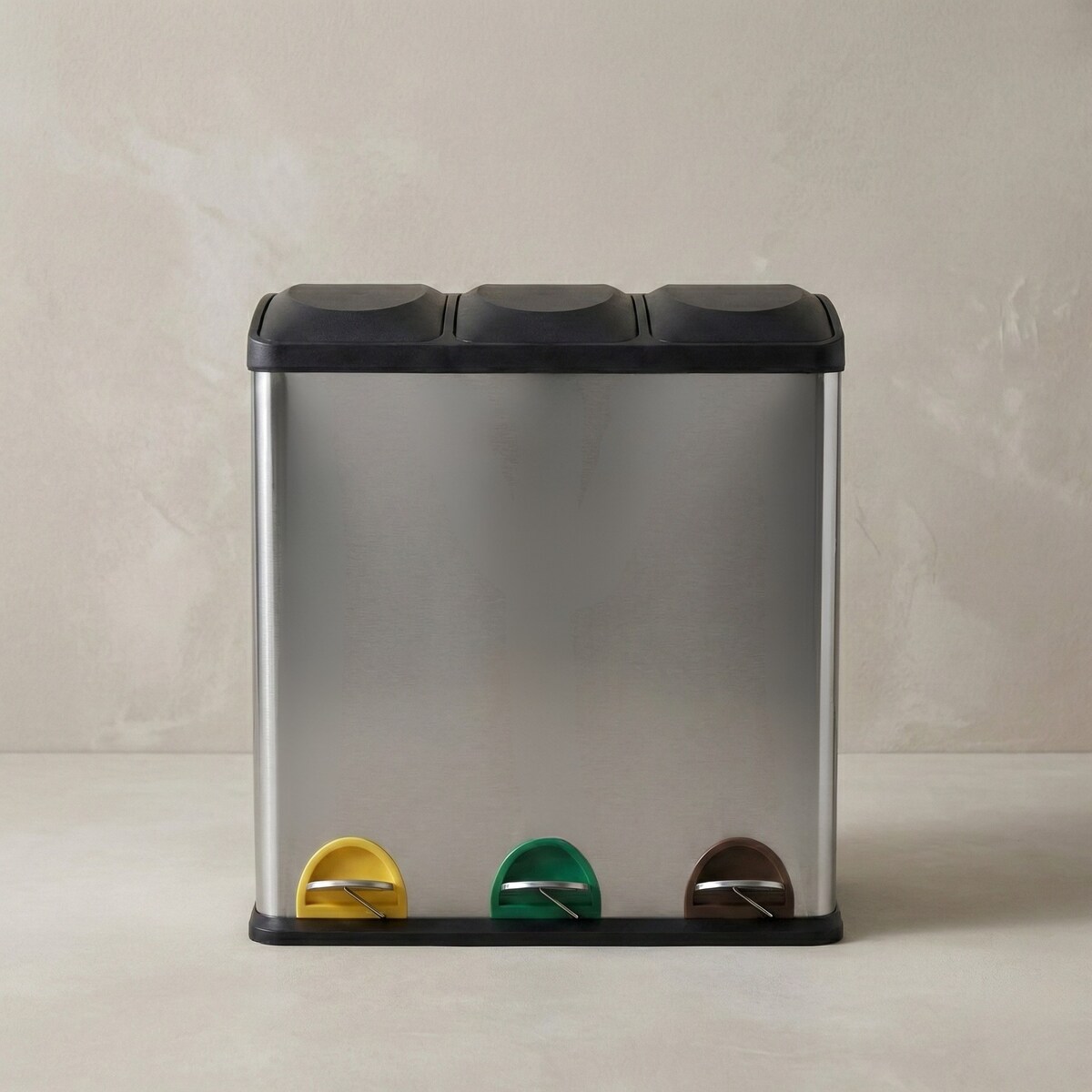 Trzykomorowy kosz do segregacji śmieci ESLI, 60 l