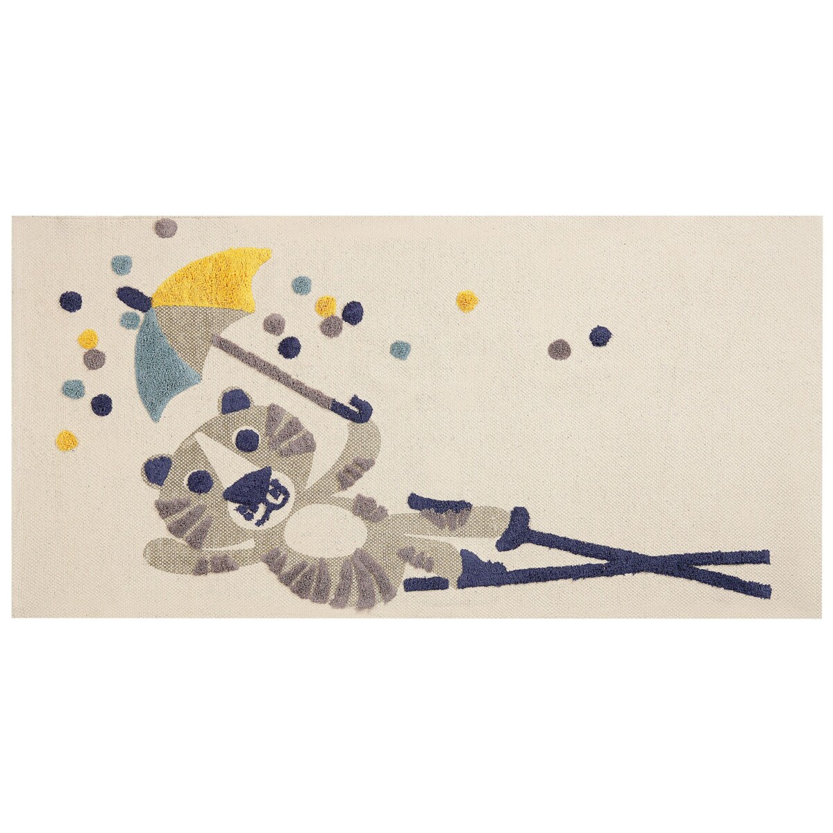 Dywan dziecięcy bawełniany w zwierzęcy wzór 80 x 150 cm beżowy SINGKIL