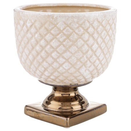 Osłonka ceramiczna biała 18,5x17,5 cm IRMA BIG - II na podstawce