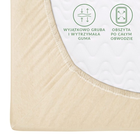 Prześcieradło jersey z gumką 160x200 kolor Jasny beż