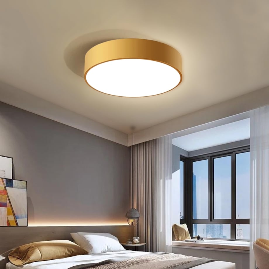 Lampa Sufitowa Plafon Salon Glamour Złota 30Cm