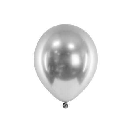 Balony Glossy, 46 cm, srebrny (1 op. / 5 szt.)