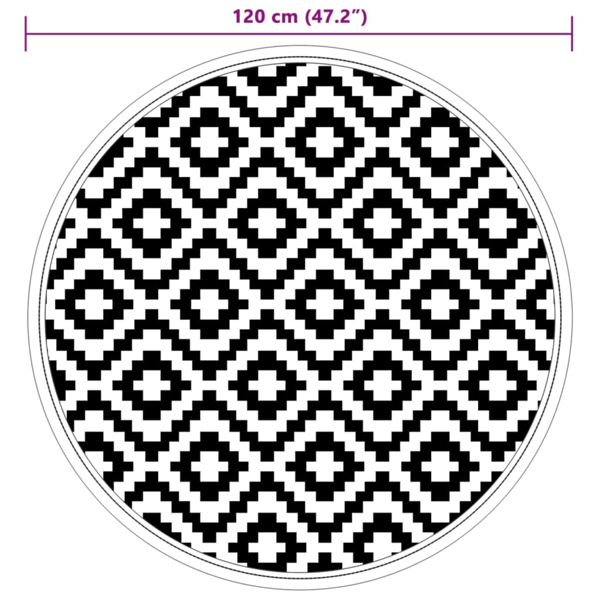 vidaXL Dywan na zewnątrz, ARAKIL szary, Ø120 cm, PP