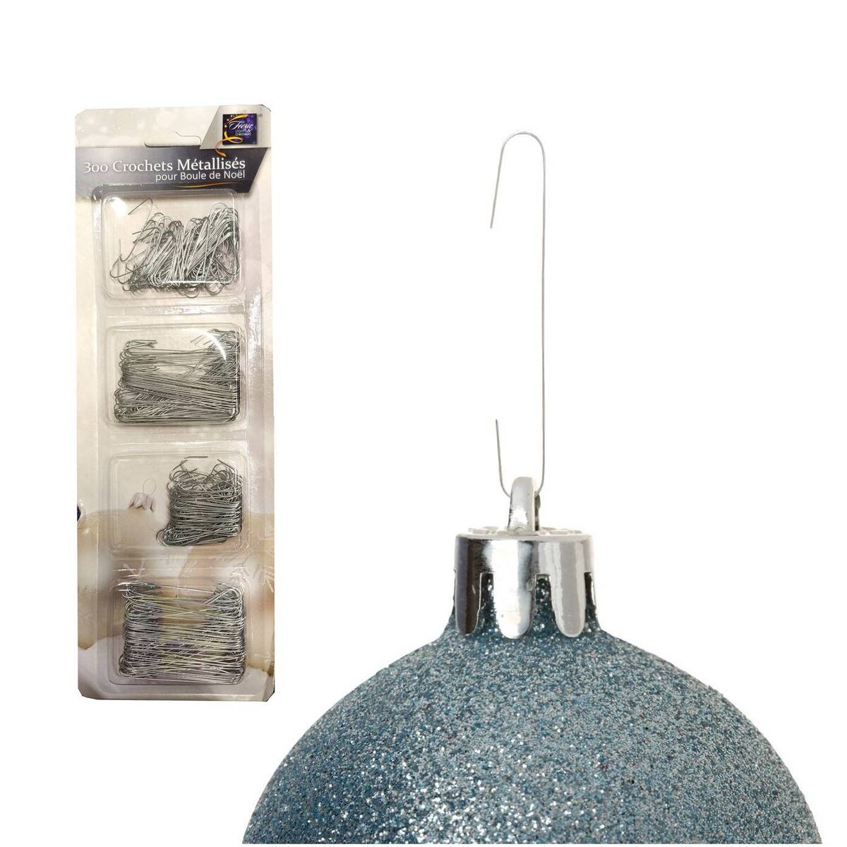 Haczyki do ozdób choinkowych, metal, 300 szt.