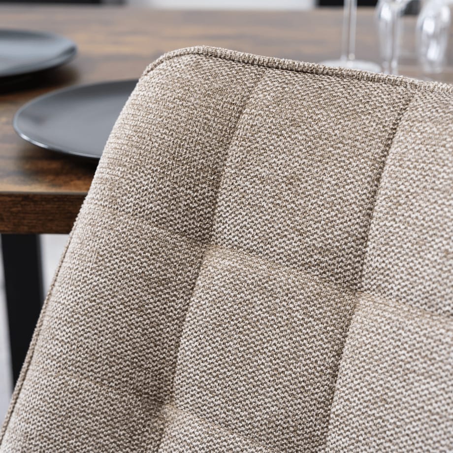 Krzesło Tapicerowane Do Jadalni Kuchni Salonu Loft Pikowane Beżowe RICK 2