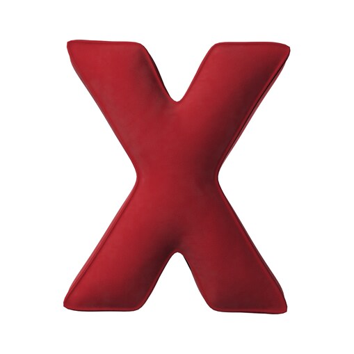 Poduszka literka X, intensywna czerwień, 35x40cm, Posh Velvet
