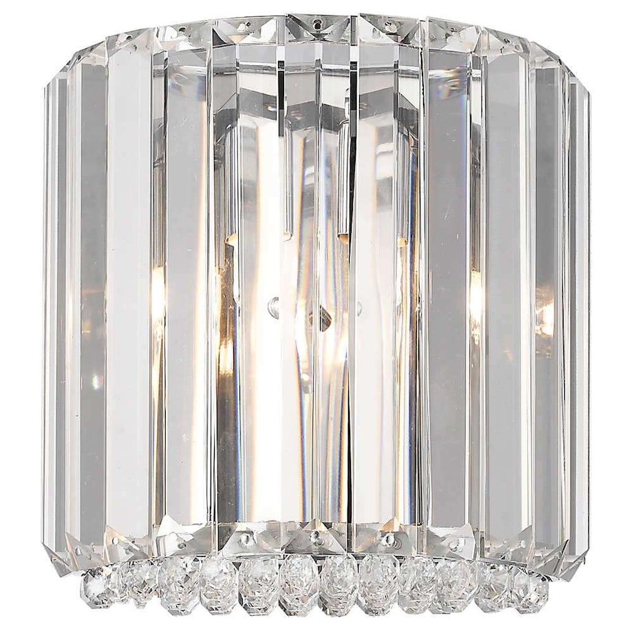 Kinkiet LAMPA ścienna PRINCE W0360-01A-B5AC Zumaline kryształowa OPRAWA półokrągła glamour crystal przezroczysta