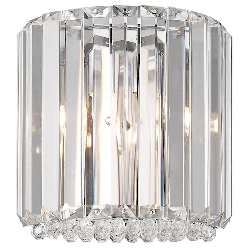 Kinkiet LAMPA ścienna PRINCE W0360-01A-B5AC Zumaline kryształowa OPRAWA półokrągła glamour crystal przezroczysta