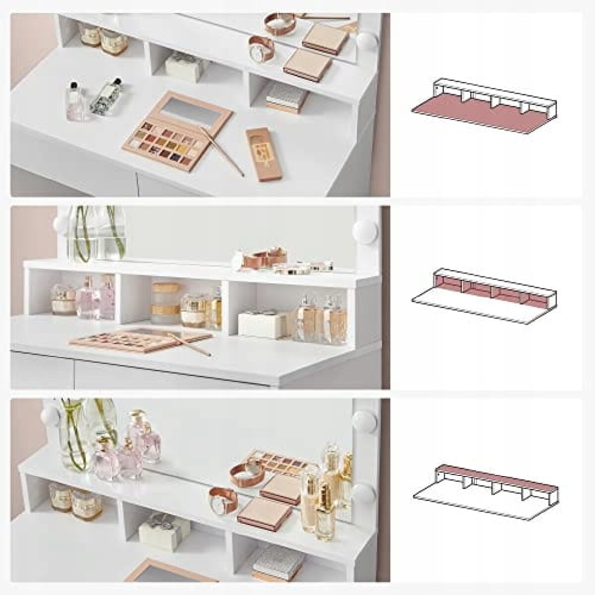 Toaletka Do Sypialni Pokoju Dla Kobiet Nastolatek Biała