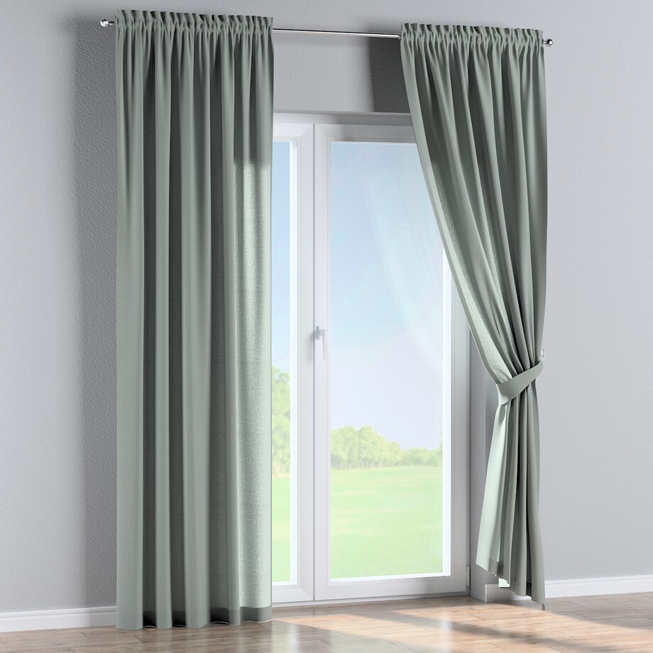 Zasłona na kanale z grzywką 1 szt. 130x260 jasny szary