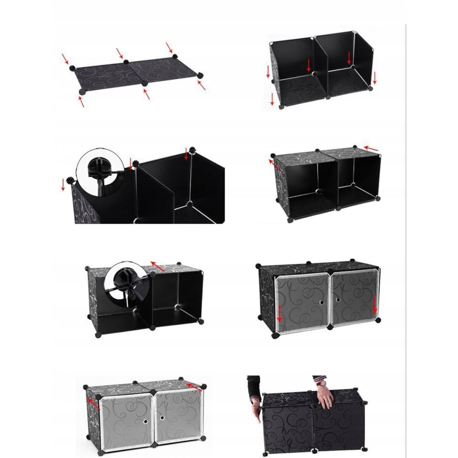 Szafa modułowa geometric biała garderoba regał półki