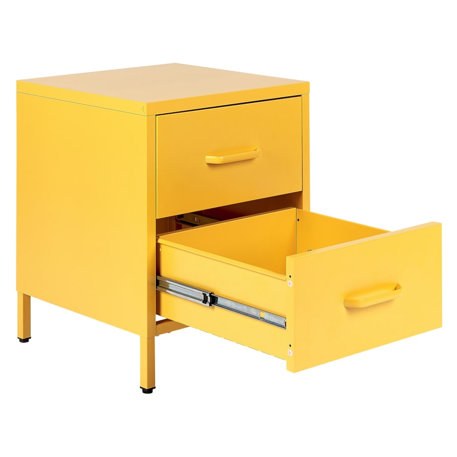 Szafka nocna metalowa żółta MALAVI