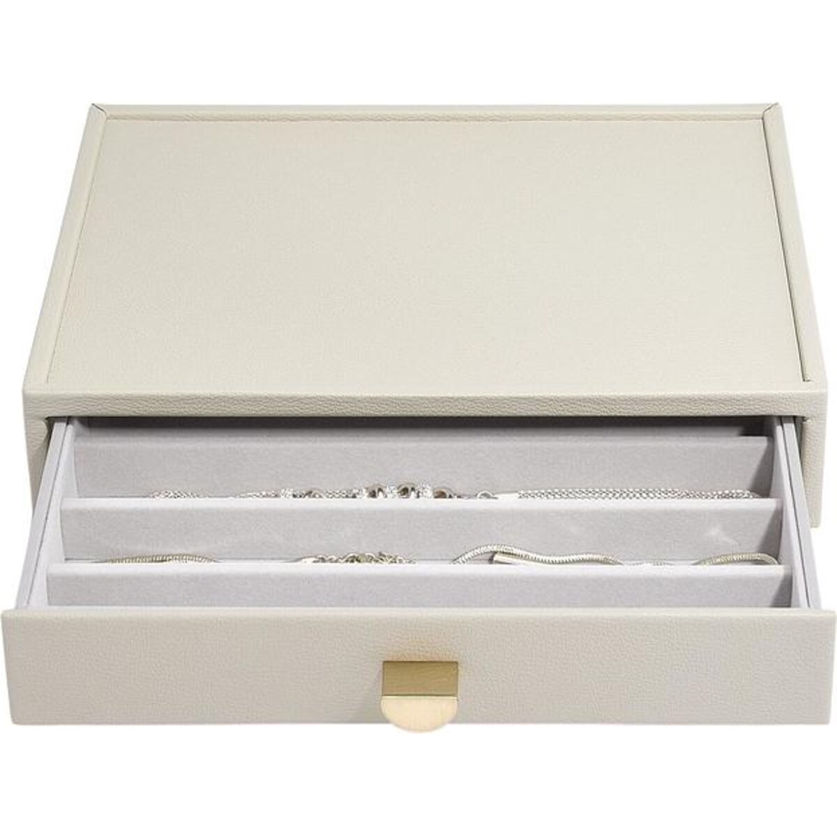 Szkatułka na naszyjniki Stackers Pebble classic jasnobeżowa z szufladą