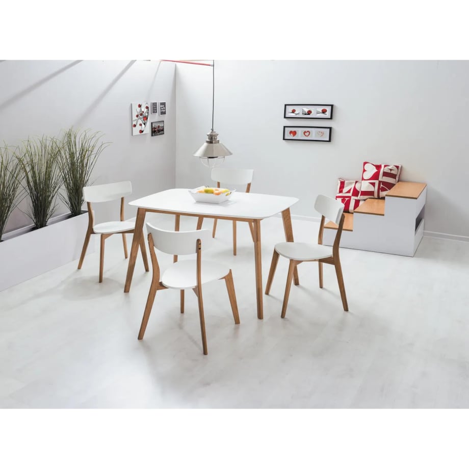 Stół MOSSO I 120x75 biały/dąb