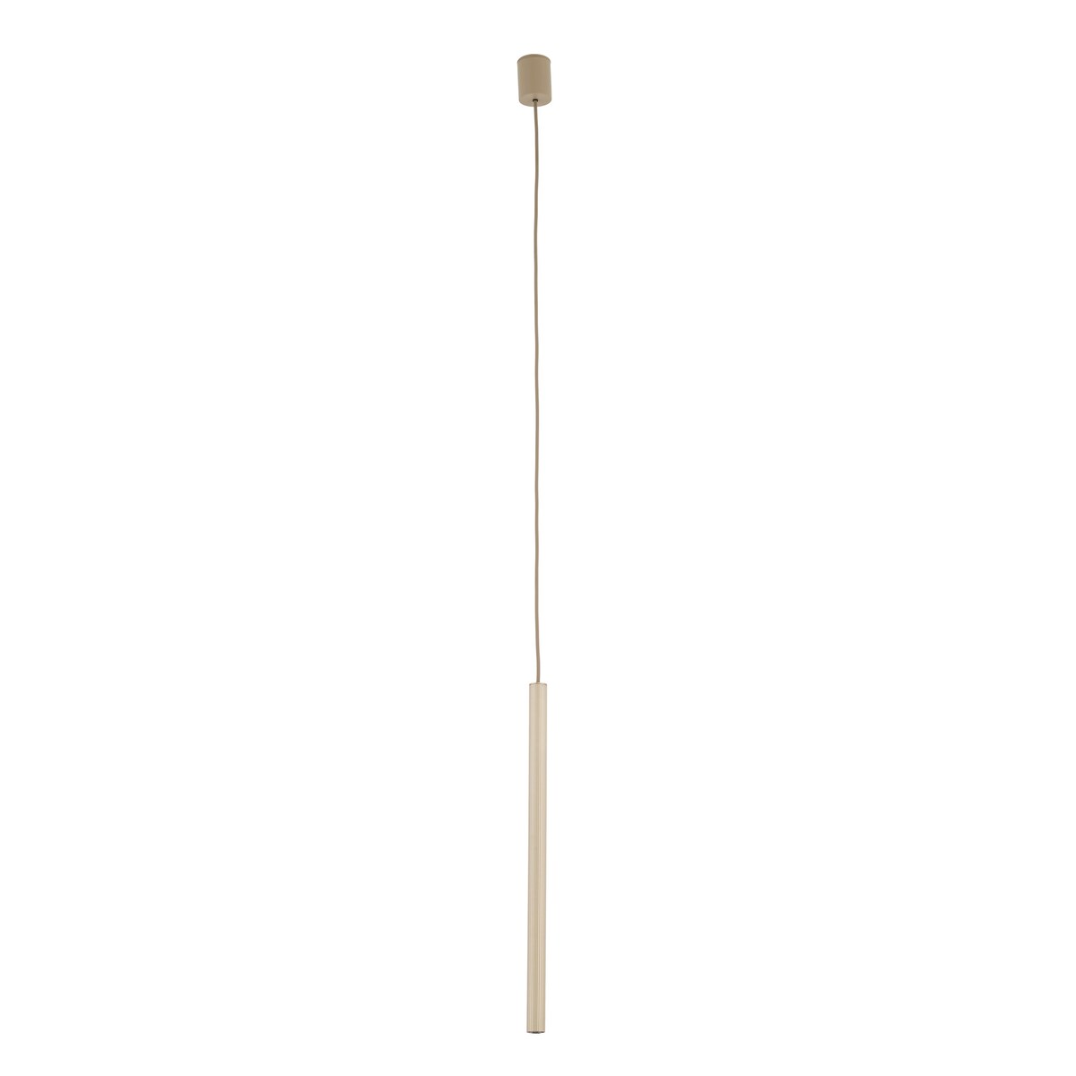Lampa Wisząca Tk Lighting Ferro Sabia Beżowa Szampańska Ryflowana Metalowa Tuba Sopel Rurka 50Cm 1Xg9