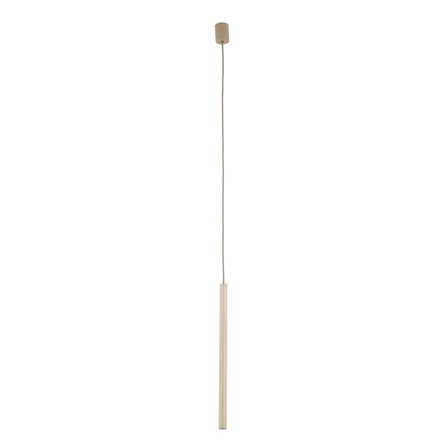 Lampa Wisząca Tk Lighting Ferro Sabia Beżowa Szampańska Ryflowana Metalowa Tuba Sopel Rurka 50Cm 1Xg9