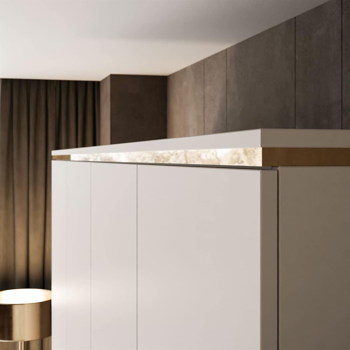 Szafa AURORA 4D KASZMIR złote uchwyty