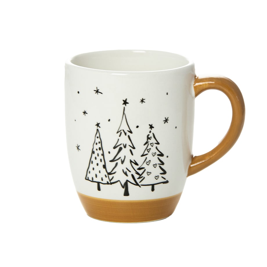 Kubek Świąteczny Ceramiczny Na Prezent 330 Ml Boże Narodzenie Drzewka 3 Choinki