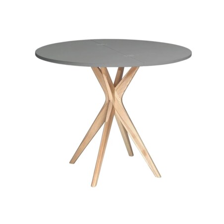 Stół półokrągły CUTTI 90x90 rozkładany ciemny szary/jesion