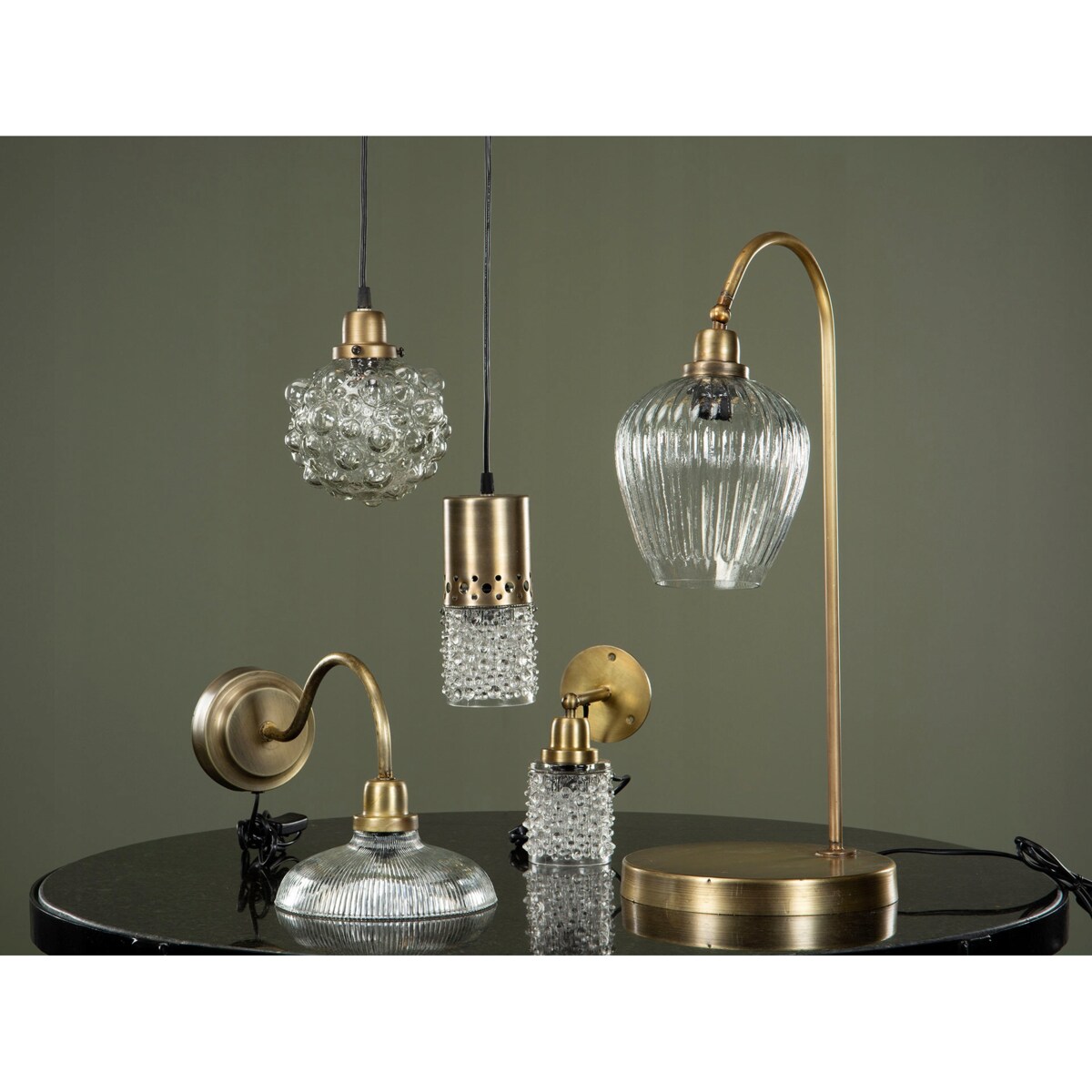 LAMPA sufitowa PEARL szklany klosz ZŁOTA