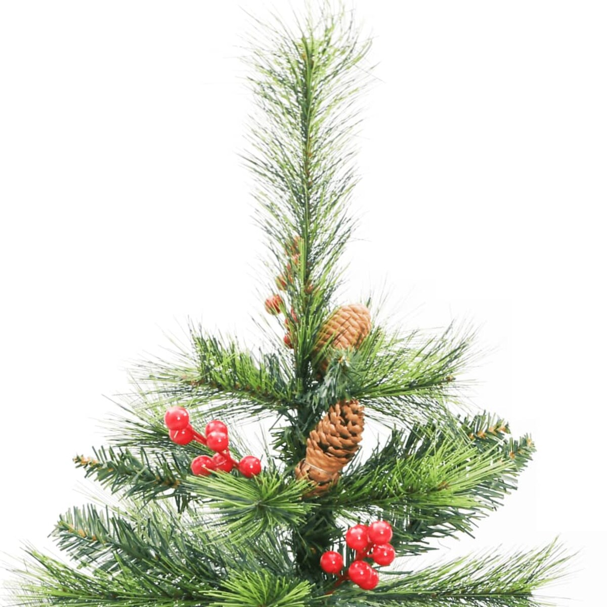 vidaXL Sztuczna choinka na zawiasach, z szyszkami i jagodami, 150 cm