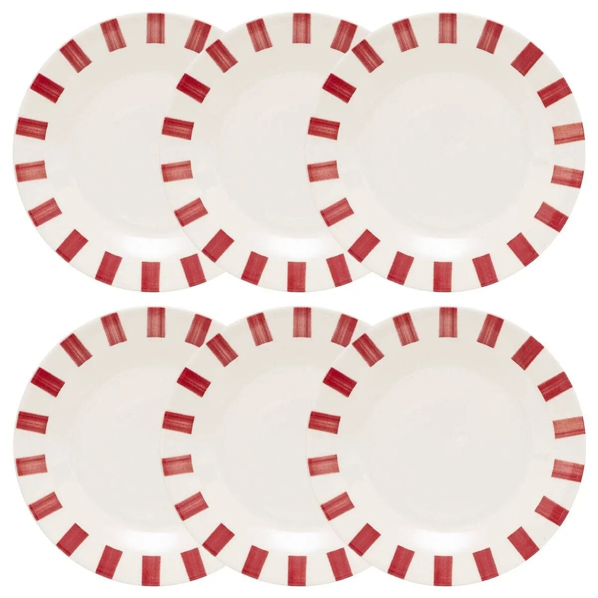 Komplet 6 talerzy deserowych Cheri czerwone Ø19 cm