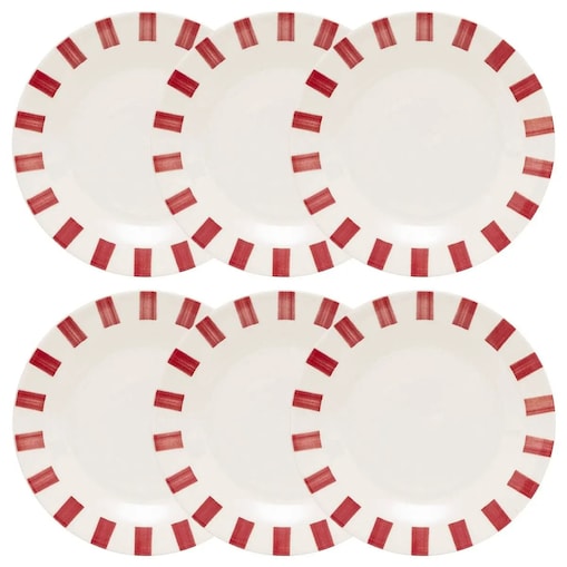 Komplet 6 talerzy deserowych Cheri czerwone Ø19 cm
