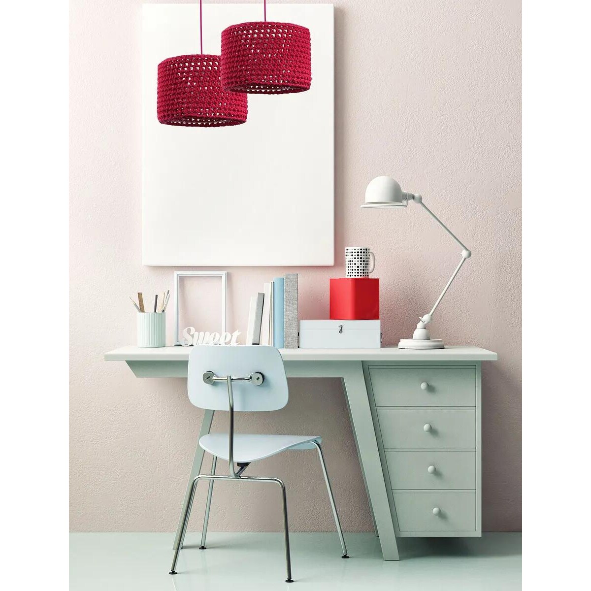 Lampa wisząca COTTON 25 czerwona