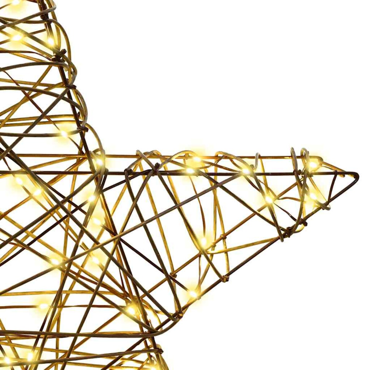 vidaXL 3D Gwiazda z 50 diodami LED Ciepła biel 55 x 52.5 x 9 cm rattan