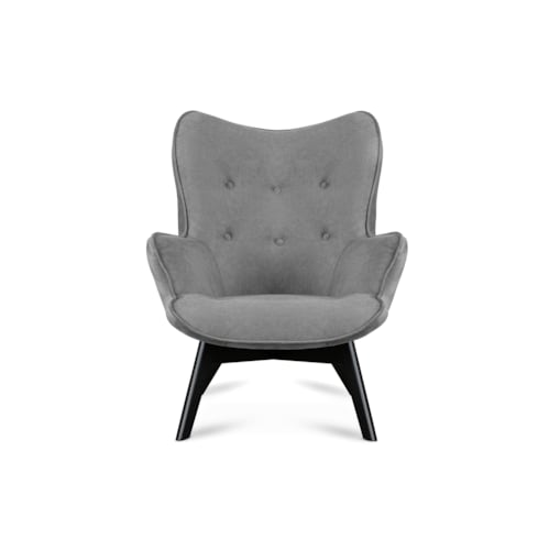 KONSIMO GLORI Fotel relaksacyjny welur z pikowaniem jasnoszary
