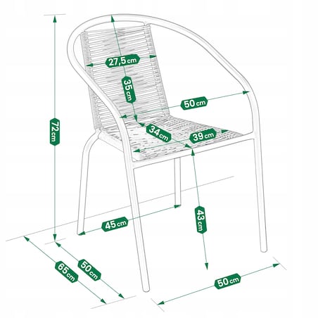 4 X Fotel Bistro Sznurkowy Wygodne Krzesło Ogrodowe Na Balkon Do Ogrodu