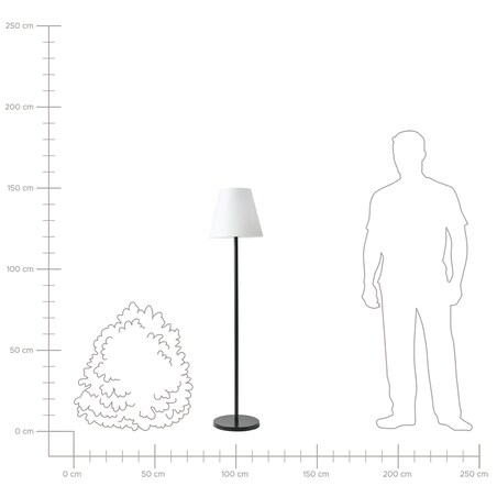 Lampa ogrodowa stojąca solarna LED FONESCA Z pilotem Biały