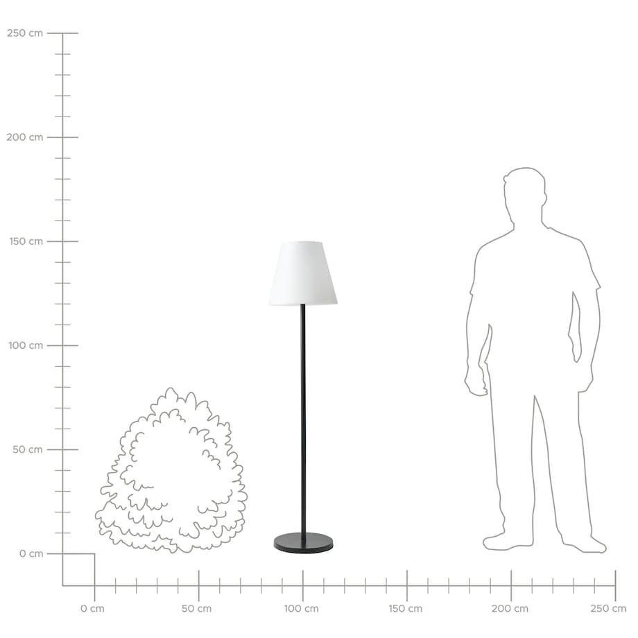 Lampa ogrodowa stojąca solarna LED FONESCA Z pilotem Biały
