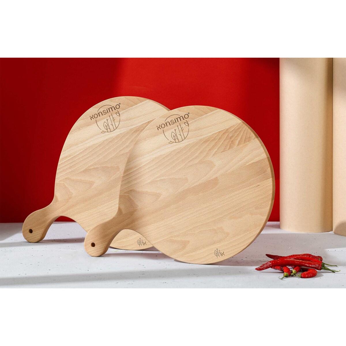 Konsimo LESTE Deska do pizzy (2szt.), drewno bukowe