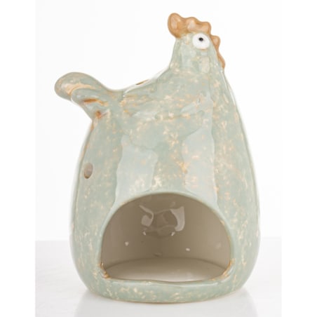 Figurka ceramiczna - kura z kwiatkiem 15,5x10x10 cm KWOKA kominek na tealight