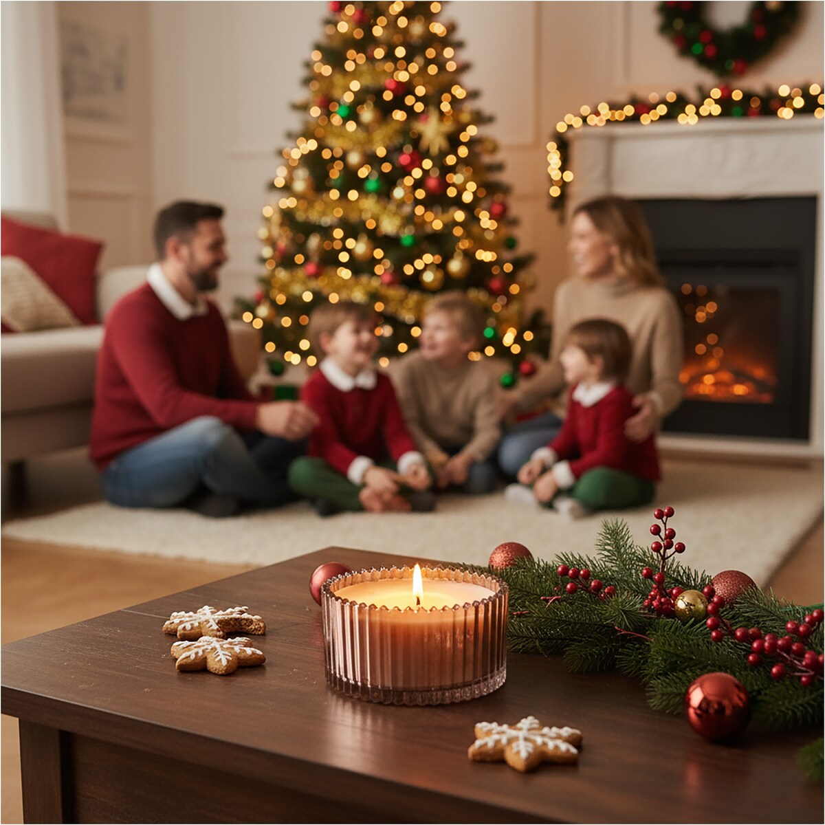 Świeca Dekoracyjna Szklana Świąteczna Ozdobna 10X5 CM Kolor Mocca