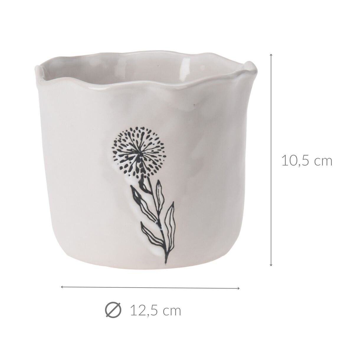 Ceramiczna osłonka na doniczkę, Ø 12,5 cm