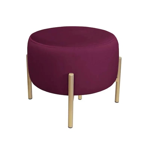 Pufa WILFRED MG VELVET śliwkowa/złota