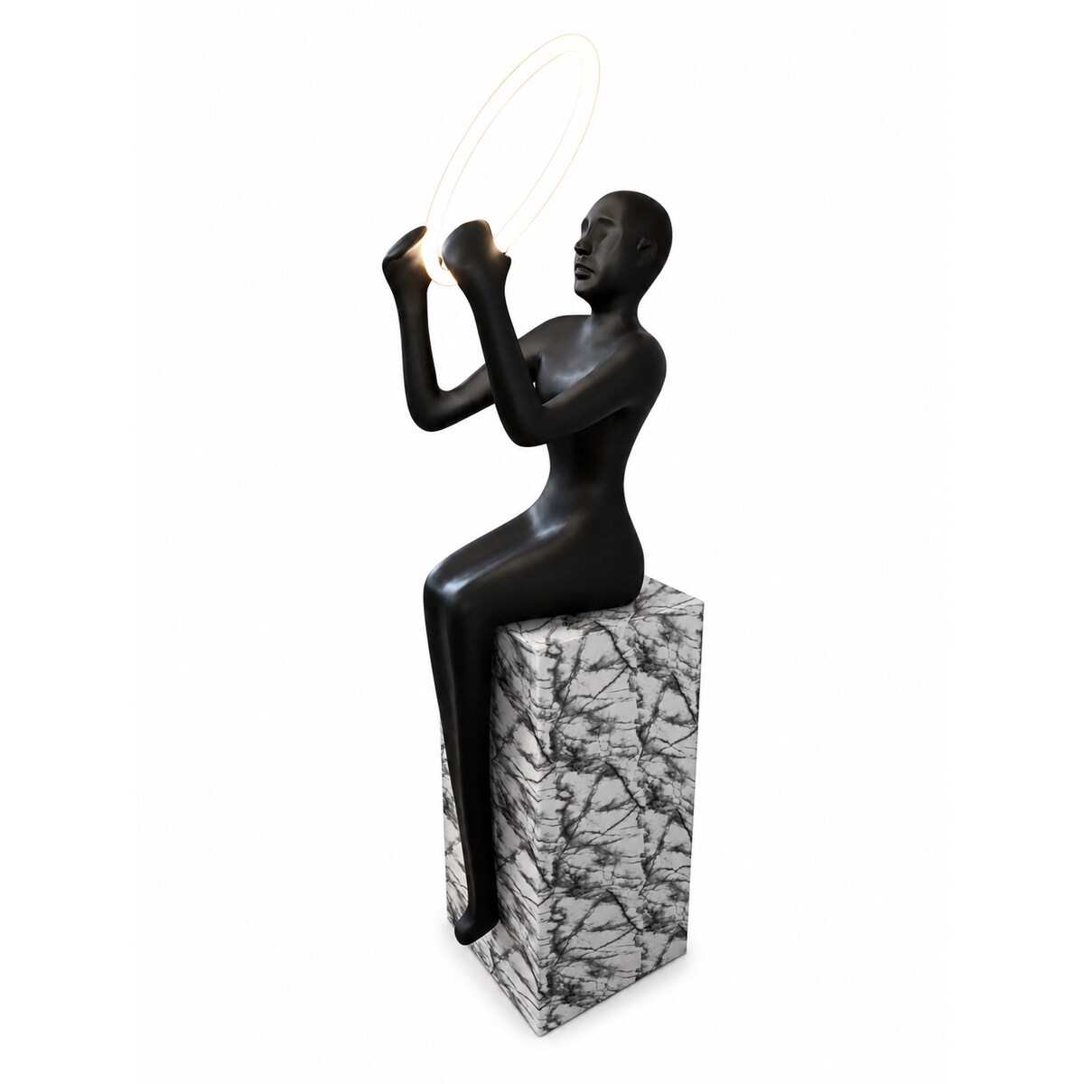 Lampa podłogowa LED – rzeźba kobiety – designerska lampa human do salonu – OLIA