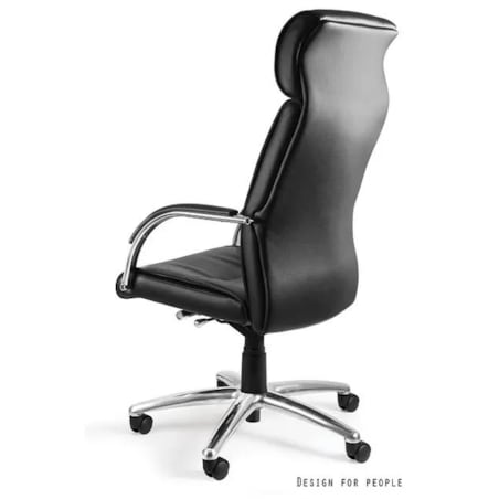 Fotel biurowy BRANDO czarny/skóra naturalna