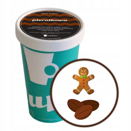Kawa aromatyzowana smakowa PIERNIKOWA ziarno PREMIUM ARABICA 200g Cup&You - kawa deserowa