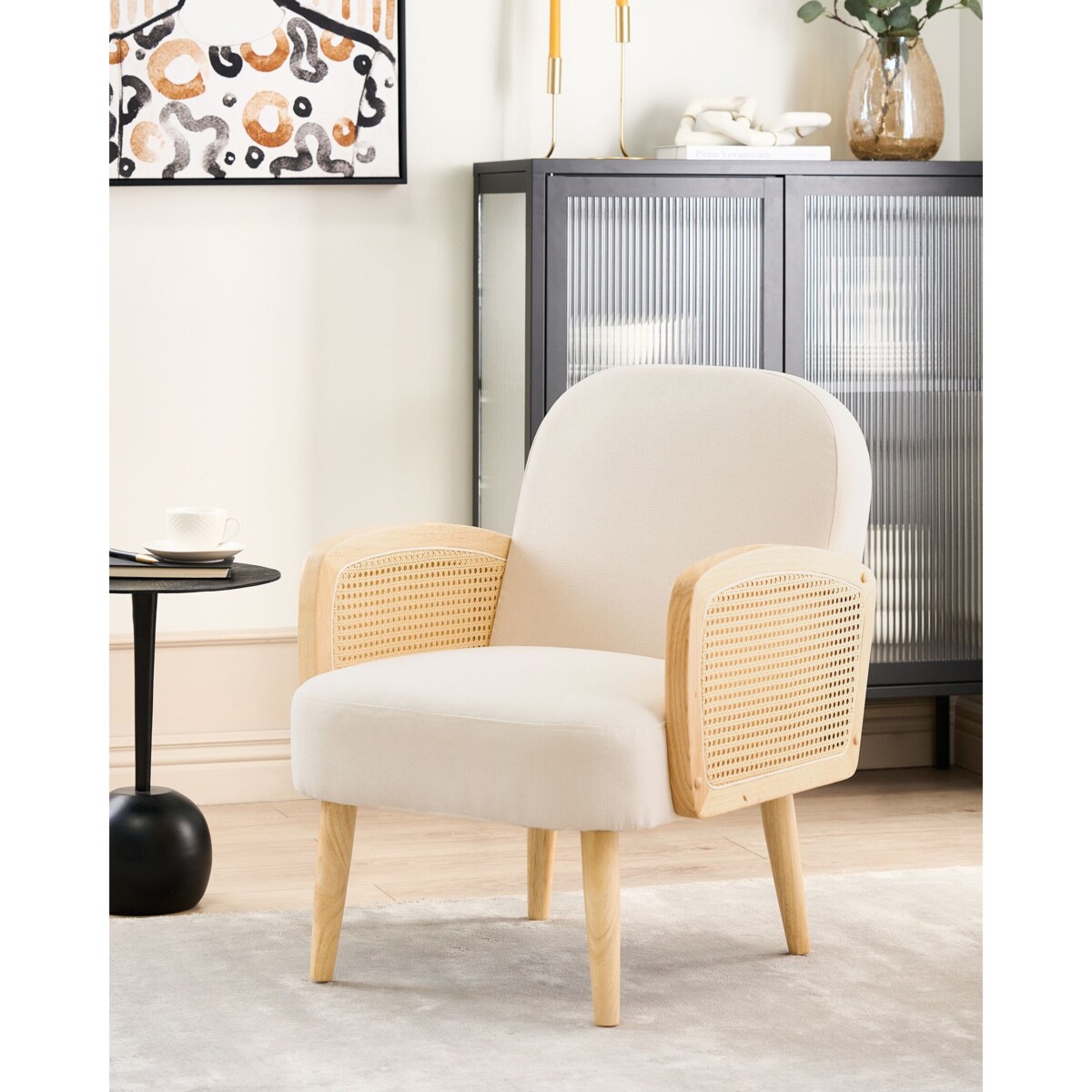 Tkanina Fotel Jasne drewno DVENBERG