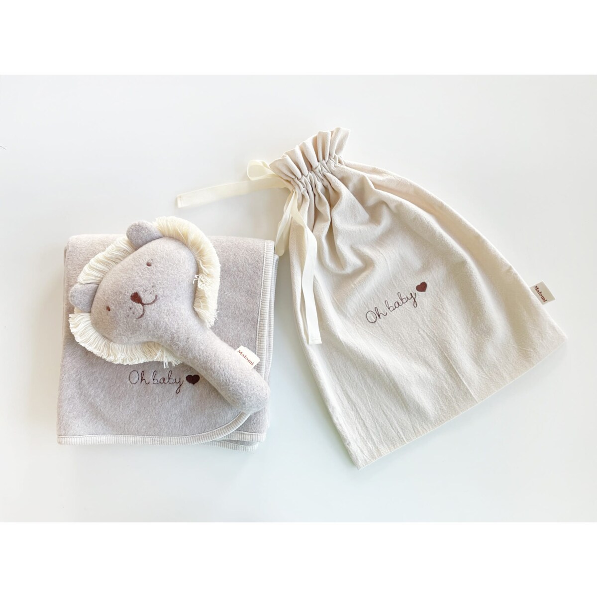 Zestaw fleece oh baby lion - CREAM