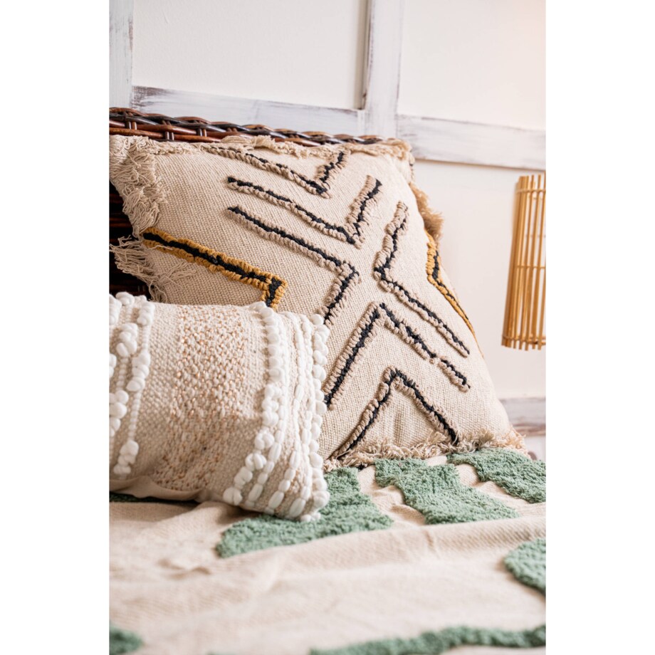 Poduszka boho z frędzlami, 45 x 45 cm