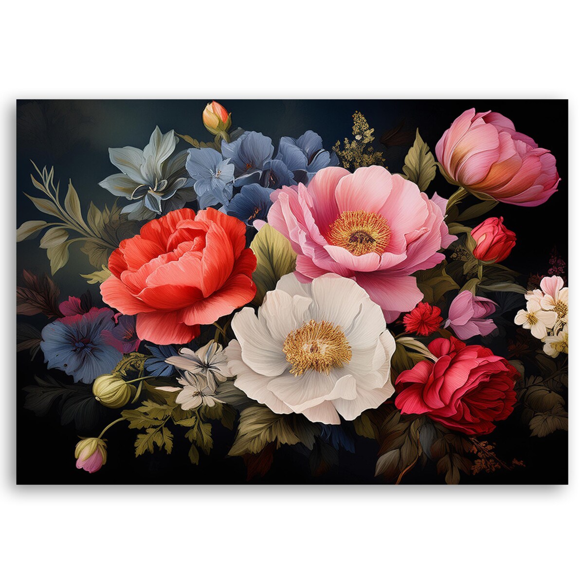 Feeby Obraz na płótnie, Bukiet Kwiaty Kolorowy 90x60