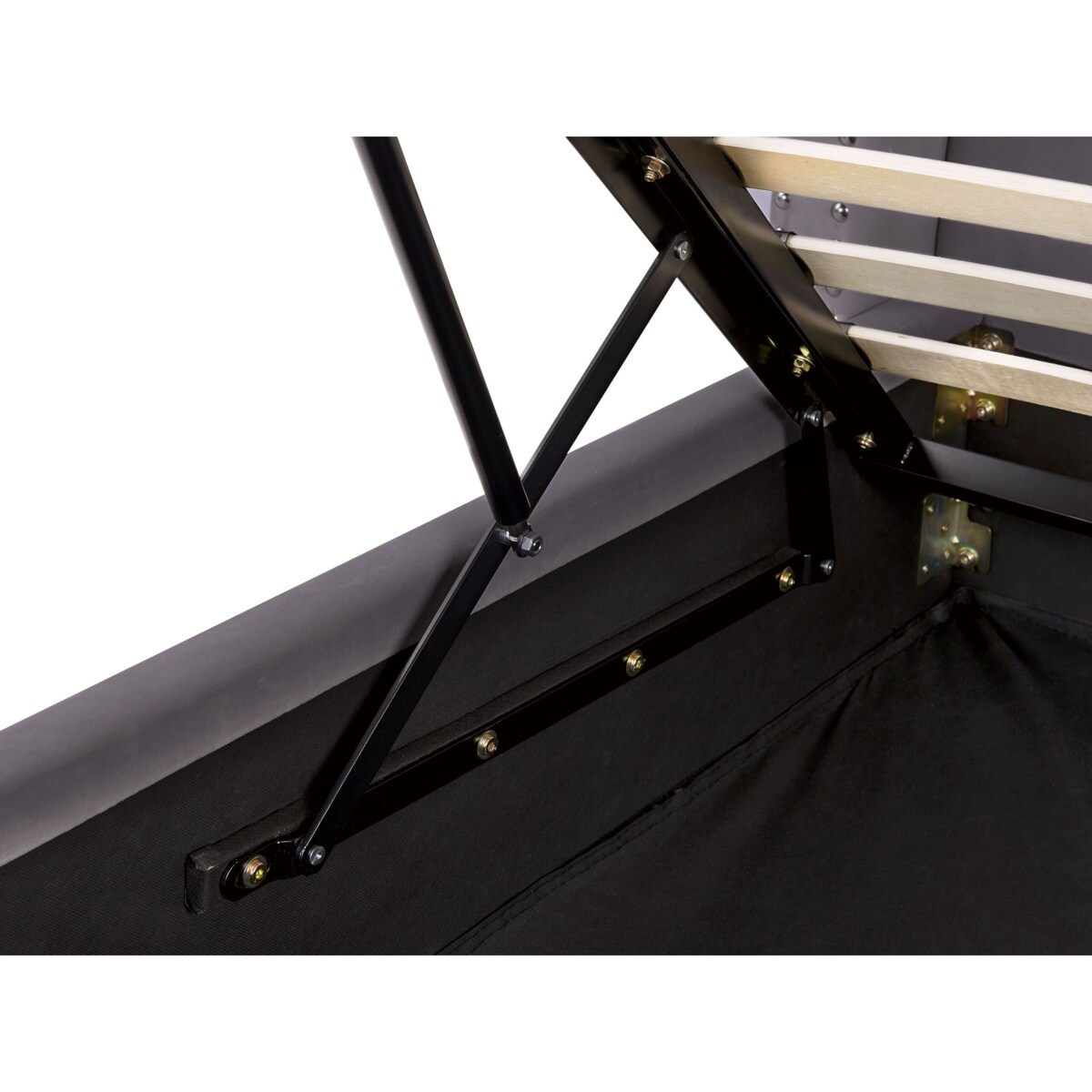 Łóżko z pojemnikiem welurowe 140 x 200 cm szare LUBBON