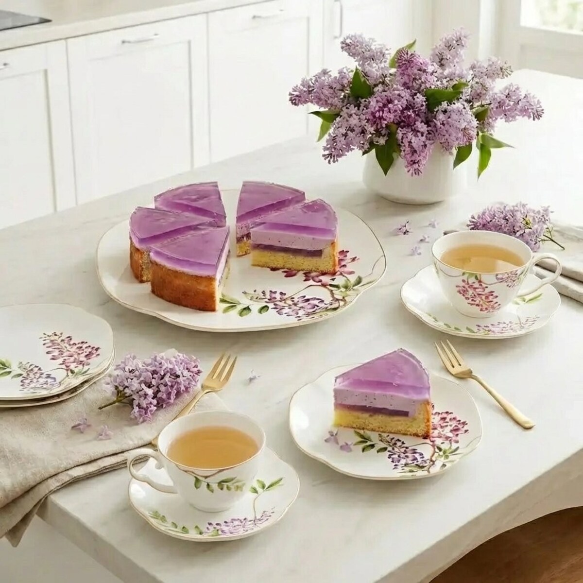 VILLA ITALIA Talerz do ciasta porcelanowy 25 x 25 cm SENSUAL GARDEN